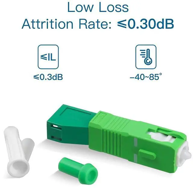 Alt view image 3 of 6 - 10-Pack Fiber Optic Adapter, 5PC SCAPC Male to LCUPC Female & 5PC SCAPC Male to LCAPC Female Singlemode Adapter Fiber Optic Connector FTTH Convertor for Visual Fault Locator