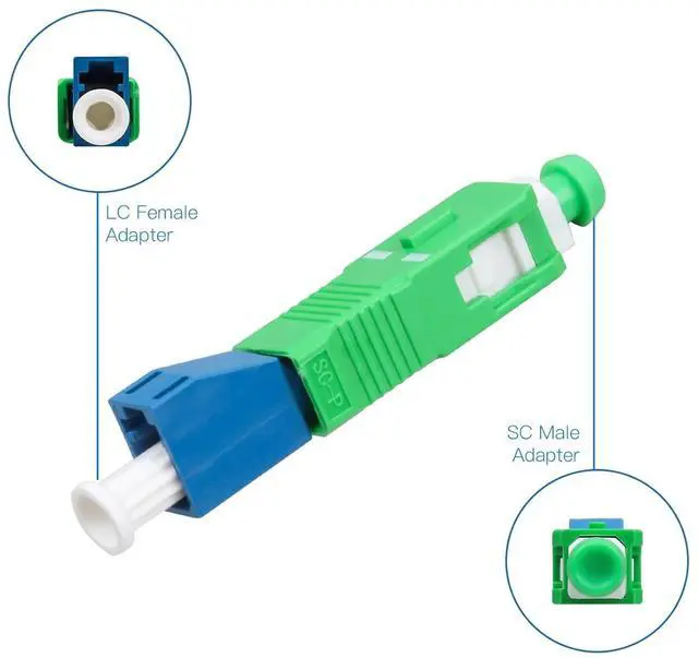 Alt view image 4 of 6 - 10-Pack Fiber Optic Adapter, 5PC SCAPC Male to LCUPC Female & 5PC SCAPC Male to LCAPC Female Singlemode Adapter Fiber Optic Connector FTTH Convertor for Visual Fault Locator