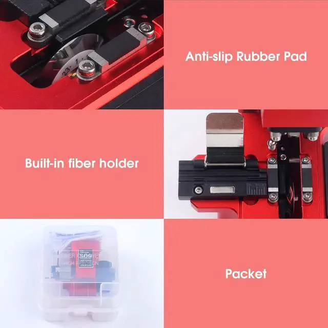 Alt view image 5 of 7 - S09 Fiber Optic Cleaver, High Precision and Fully Automatic Fiber Cutter Tool with 24 Position Blades(Red)