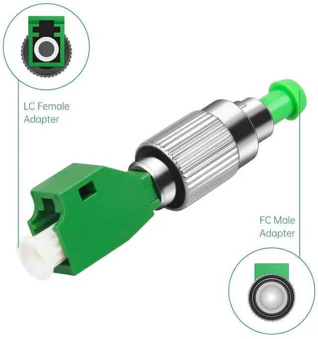 Alt view image 3 of 5 - FCAPC Male to LCAPC Female Single Mode 9/125um Hybrid Optical Fiber Adapter Simplex FC - LC Connector, 1 Pack