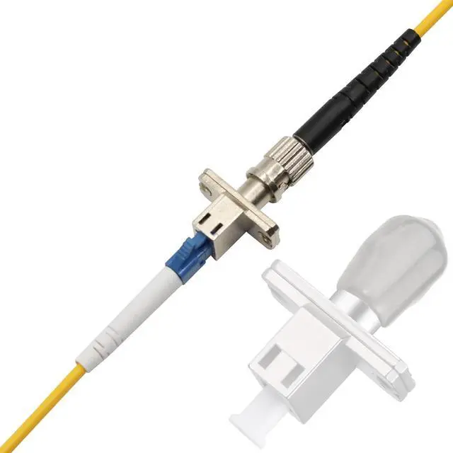 Alt view image 6 of 6 - 2 Pack ST/UPC Female to LC/UPC Female SingleMode Simplex Fiber Optic Adapter Connector Hybrid Optical Adapter/Coupler, Flange-Type Adapter