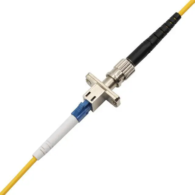 Alt view image 6 of 6 - 4 Pack ST/UPC Female to LC/UPC Female SingleMode Simplex Fiber Optic Adapter Connector Hybrid Optical Adapter/Coupler, Flange-Type Adapter