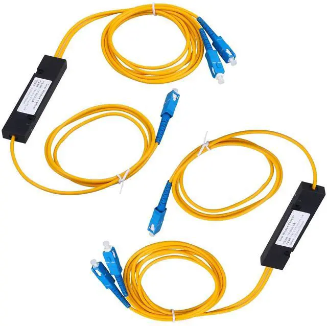Main image of SC/UPC Fiber Optical FBT Splitter 1x2(1 in 2 Out) Singlemode 1310/1550nm for Network Signal Distribution(2 Pack)