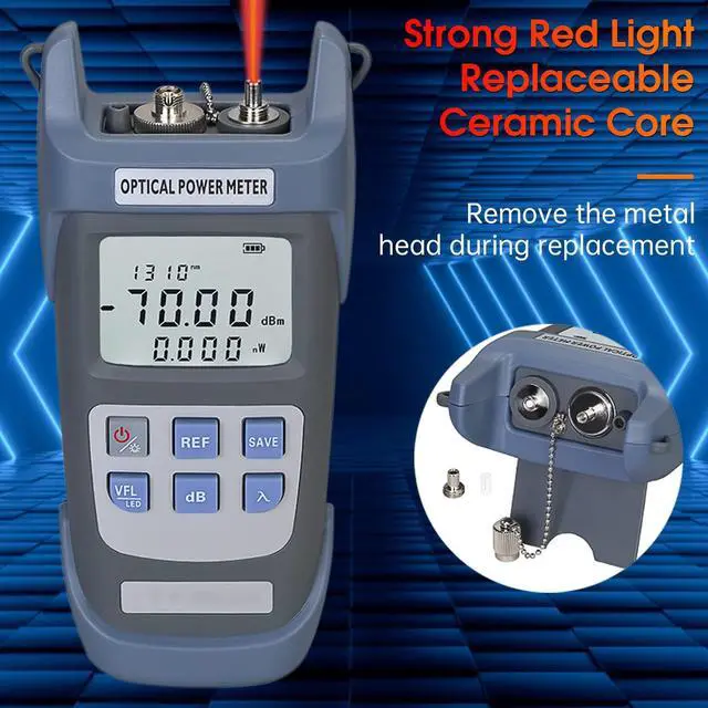 Alt view image 4 of 6 - Fiber Optical Power Meter with 10Km Light Source SC FC Connector, -70~10dBm, 10 Optic Wave Length, Optic Test Equipment for CCTV Communication Engineering