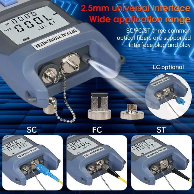 Alt view image 3 of 6 - Fiber Optical Power Meter with 10Km Light Source SC FC Connector, -70~10dBm, 10 Optic Wave Length, Optic Test Equipment for CCTV Communication Engineering