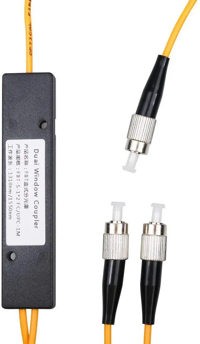 Alt view image 3 of 5 - 2-Pack FC/UPC Fiber Optical FBT Splitter 1x2(1 in 2 Out) Singlemode 1310/1550nm for Network Signal Distribution