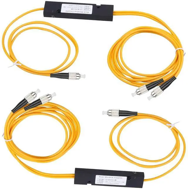 Main image of 2-Pack FC/UPC Fiber Optical FBT Splitter 1x2(1 in 2 Out) Singlemode 1310/1550nm for Network Signal Distribution