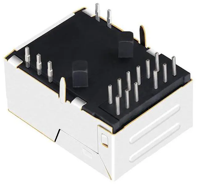 Alt view image 3 of 5 - 1840718-6 For Embedded Board Gigabit Low-Profile RJ45 Female Connector With LED