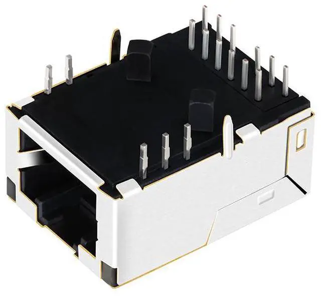 Alt view image 5 of 5 - 1840718-6 For Embedded Board Gigabit Low-Profile RJ45 Female Connector With LED