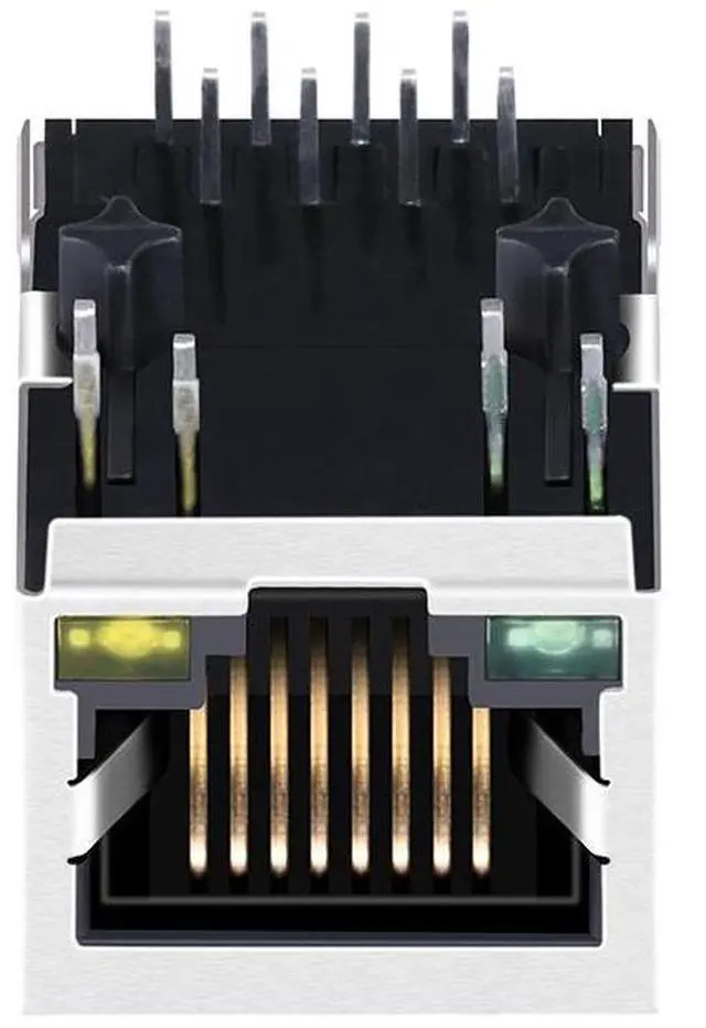 Alt view image 5 of 5 - 10/100 Base-T Integrated Magnetics Single Port 8 Pin Ethernet Port RJ45 Connector J0011D01B / J0011D01BNL