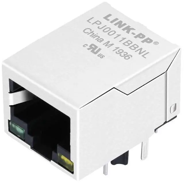 Alt view image 2 of 5 - 10/100 Base-T Integrated Magnetics Single Port 8 Pin Ethernet Port RJ45 Connector J0011D01B / J0011D01BNL