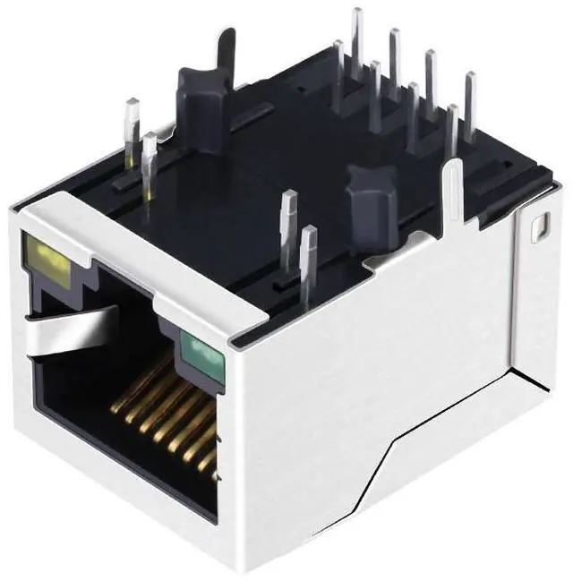 Alt view image 4 of 5 - 10/100 Base-T Integrated Magnetics Single Port 8 Pin Ethernet Port RJ45 Connector J0011D01B / J0011D01BNL