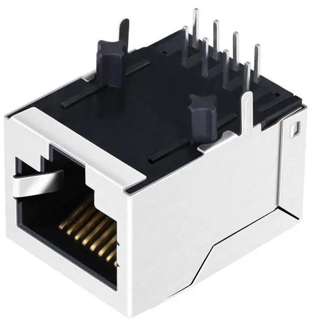 Alt view image 4 of 5 - 7499010004A HFJ11-2450E-S1RL 10/100 Base-T 8 Pin Tab Down Single Port RJ45 Female Connector Without LED