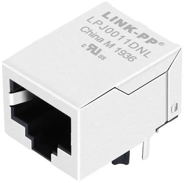 Main image of 7499010004A HFJ11-2450E-S1RL 10/100 Base-T 8 Pin Tab Down Single Port RJ45 Female Connector Without LED