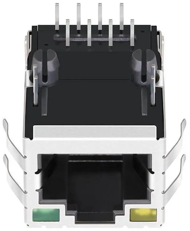 Alt view image 4 of 5 - LINK-PP LPJ16112ADNL RJ45 Connector, 8P8C 10/100Base-T Tab UP Shielded, with Dual Yellow/Green LED, Through Hole Mount, Gold Plated (Tape & Reel)