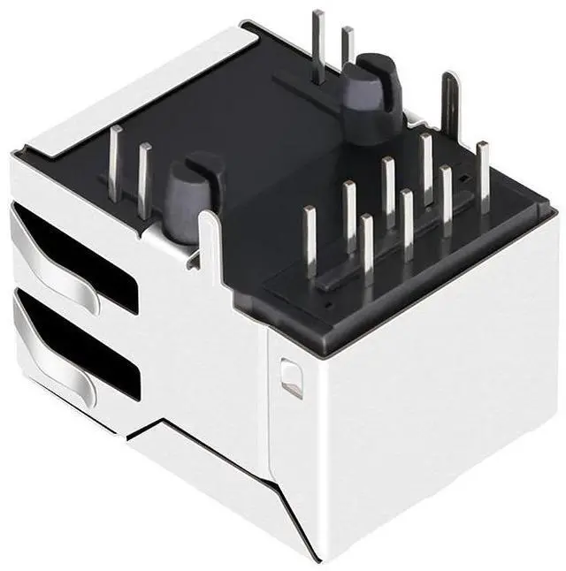 Alt view image 5 of 5 - LINK-PP LPJ16112ADNL RJ45 Connector, 8P8C 10/100Base-T Tab UP Shielded, with Dual Yellow/Green LED, Through Hole Mount, Gold Plated (Tape & Reel)