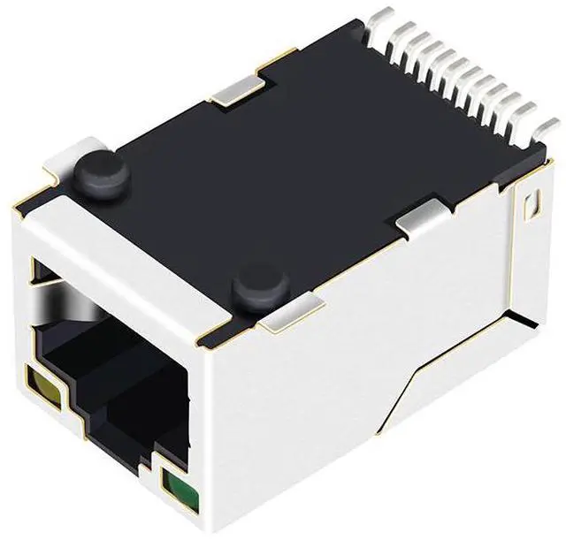 Alt view image 5 of 5 - LINK-PP J3026G01D 10G Ethernet RJ45 Magjack Connector, Integrated Magnetics, 10/100/1000/10GBase-T Shielded, 1500Vrms Hi-pot, Toroidal Coil, Tab Up/Down, Through Hole (Tape & Reel)