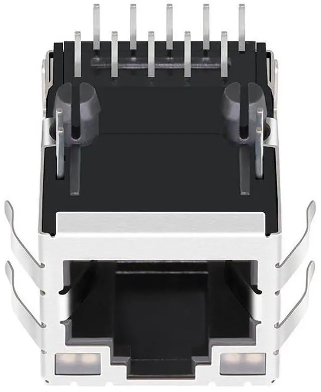 Alt view image 5 of 5 - LINK-PP RB1-1Q6BAM1A Gigabit RJ45 Magjack Connector, 8P8C 10/100/1000Base-T with Integrated Magnetics, Shielded with EMI Tabs, Tab Up Orientation, with LED Indicator, Through Hole Mount (Tape & Reel)