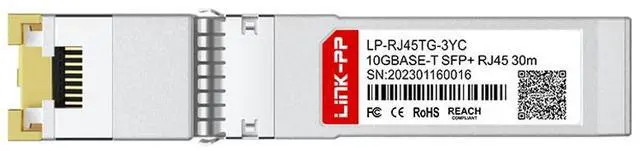 Alt view image 2 of 4 - LINK-PP LP-RJ45TG-3YC 10G Copper SFP+ Transceiver, RJ45 Connector, 10Gbps, Up to 30m over Cat6a/7, 2.9W, EMC Supported, Cisco SFP-10G-T-X  Compatible