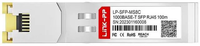 Alt view image 2 of 6 - LINK-PP LP-SFP-MS8C 1000Mbps Copper SFP Transceiver, RJ45 Connector, up to 100m over Cat5e/6/6a, SFP Form Factor, 070°C