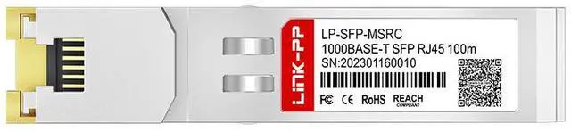 Alt view image 3 of 5 - LINK-PP LP-SFP-MSRC 1G Copper SFP Transceiver, RJ45 Connector, 1000Mbps, Up to 100m over Cat5e/6/6a, 1.2W, SFP Form Factor