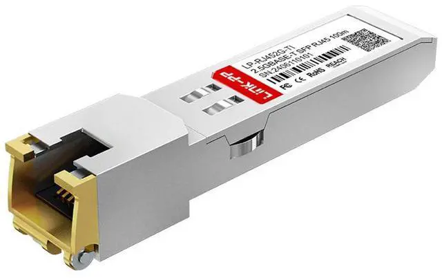 Main image of LINK-PP LP-RJ452G-TI 2.5G Copper SFP Transceiver, RJ45 Connector, Up to 100m over Cat5a, <1.5W, Industrial Temp -40~85°C, SFP Form Factor