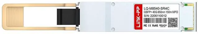 Alt view image 2 of 5 - LINK-PP LQ-M8540-SR4C 40G QSFP+ Fiber Optic Transceiver, 41.25Gbps, 850nm, Up to 150m OM4 / 100m OM3, MTP/MPO-12 Male, MMF, 070°C
