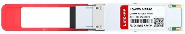Alt view image 3 of 6 - LINK-PP LQ-CW40-ER4C 40G QSFP+ Fiber Optic Transceiver, 44.6Gbps, 1310nm, Up to 40km SMF, Duplex LC, QSFP+ Form Factor