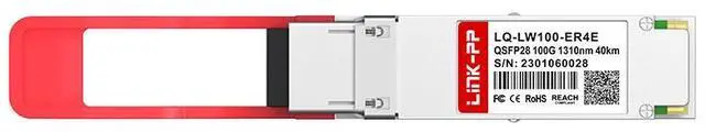 Alt view image 3 of 6 - LINK-PP LQ-LW100-ER4E 100G QSFP28 Fiber Optic Transceiver, 103.125Gbps, 1310nm, Up to 40km SMF, Duplex LC, EML/APD, QSFP28 Form Factor