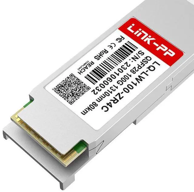 Alt view image 4 of 6 - LINK-PP LQ-LW100-ZR4C 100G QSFP28 Fiber Optic Transceiver, 103.125Gbps, 1310nm, Up to 80km SMF, Duplex LC, EML/APD, QSFP28 Form Factor
