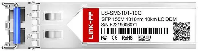 Alt view image 3 of 5 - LINK-PP LS-SM3101-10C 100Mbps SFP Fiber Optic Transceiver, 1310nm, Up to 10km SMF, Duplex LC, FP Optical Component, SFP Form Factor
