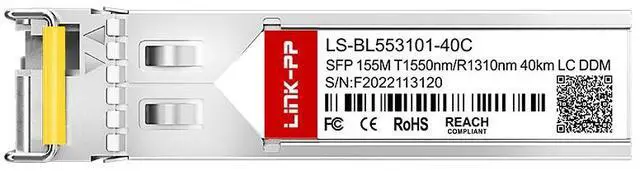 Alt view image 3 of 6 - LINK-PP LS-BL553101-40C 155Mbps SFP Fiber Optic Transceiver, 1550nm-TX/1310nm-RX, Up to 40km SMF, Simplex LC, DDM Supported, SFP Form Factor