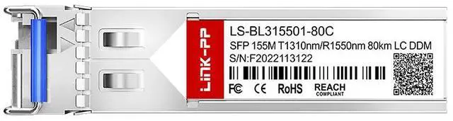 Alt view image 2 of 6 - Link-PP LS-BL315501-80C SFP Transceiver 155Mbps 1310nm-TX/1550nm-RX 80km Simplex LC SMF DDM Supported, Industrial Temperature