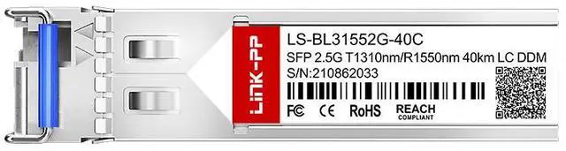 Alt view image 3 of 6 - Link-PP LS-BL31552G-40C SFP Transceiver 2.5Gbps 1310nm-TX/1550nm-RX 40km Simplex LC SMF DDM Supported