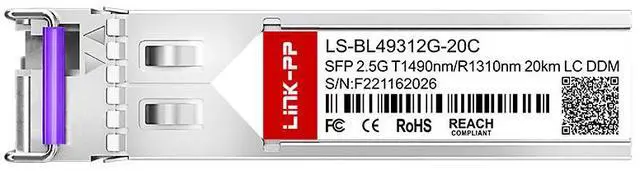 Main image of Link-PP LS-BL49312G-20C SFP Transceiver 2.5Gbps 1490nm-TX/1310nm-RX 20km Simplex LC SMF DDM Supported