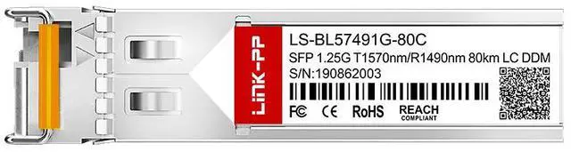 Alt view image 2 of 6 - Cisco GLC-BX80-D Compatible Single Mode Bidirectional 1570nm-TX/1490nm-RX BiDi SFP 1.25G 80km Optical Transceiver
