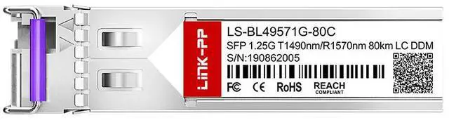 Alt view image 2 of 6 - Link-PP LS-BL49571G-80C 1.25Gbps BiDi SFP Transceiver 1490nm-TX/1570nm-RX 80km Simplex LC SMF DDM FOR  Cisco GLC-BX80-U