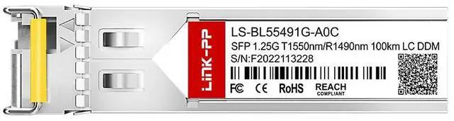 Alt view image 2 of 6 - Link-PP LS-BL49551G-A0C / LS-BL55491G-A0C 1.25Gbps SFP BiDi Fiber Optic Transceiver, 1490nm/1550nm Wavelength, 100km, Simplex LC, SMF, DDM(2PACK)