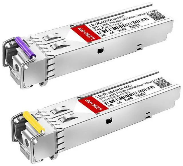 Main image of Link-PP LS-BL49551G-A0C / LS-BL55491G-A0C 1.25Gbps SFP BiDi Fiber Optic Transceiver, 1490nm/1550nm Wavelength, 100km, Simplex LC, SMF, DDM(2PACK)