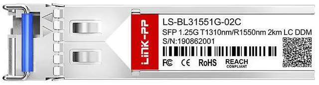 Alt view image 2 of 6 - Link-PP LS-BL31551G-02C / LS-BL55311G-02C 1.25Gbps SFP BiDi Fiber Optic Transceiver, 1310nm/1550nm Wavelength, 2km, Simplex LC, SMF, DDM(2PACK)