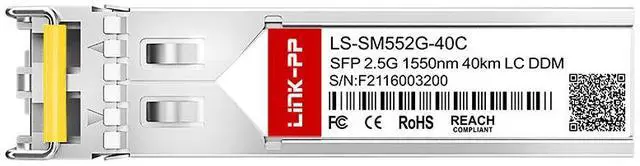 Alt view image 4 of 6 - Link-PP LS-SM552G-40C 2.5Gbps SFP Fiber Optic Transceiver, 1550nm, 40km, Duplex LC, SMF, DDM