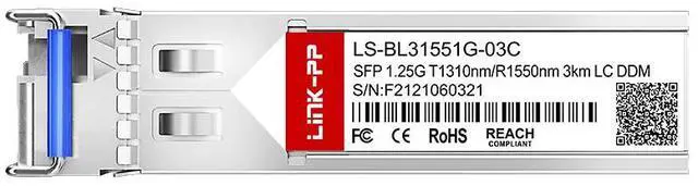 Alt view image 2 of 6 - LINK-PP LS-BL31551G-03C 1.25Gbps SFP Transceiver, 1310nm-TX/1550nm-RX, 3km, Simplex LC, SMF