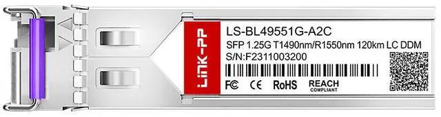 Alt view image 2 of 6 - LINK-PP LS-BL49551G-A2C 1.25Gbps SFP Transceiver, 1490nm-TX/1550nm-RX, 120km, Simplex LC, SMF  FOR  Cisco GLC-BX120-U