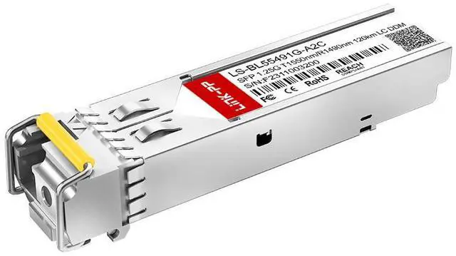 Main image of LINK-PP LS-BL55491G-A2C 1.25Gbps SFP Transceiver, 1550nm-TX/1490nm-RX, 120km, Simplex LC, SMF for Cisco GLC-BX120-D