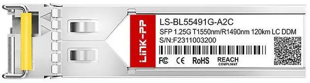 Alt view image 2 of 6 - LINK-PP LS-BL55491G-A2C 1.25Gbps SFP Transceiver, 1550nm-TX/1490nm-RX, 120km, Simplex LC, SMF for Cisco GLC-BX120-D