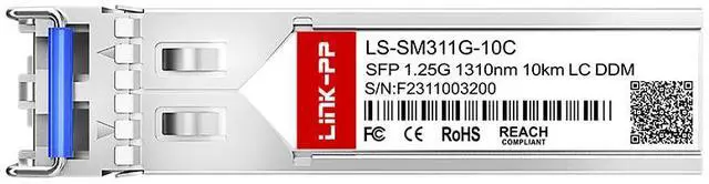 Alt view image 2 of 6 - Link-PP LS-SM311G-10C 1.25Gbps SFP Fiber Optic Transceiver, 1310nm, 10km Duplex LC, SMF, DDM