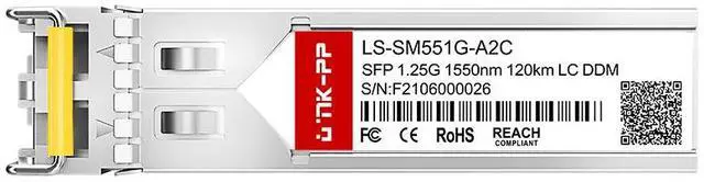 Main image of Link-PP LS-SM551G-A2C 1.25Gbps SFP Fiber Optic Transceiver, 1550nm, 120km Duplex LC, SMF, DDM