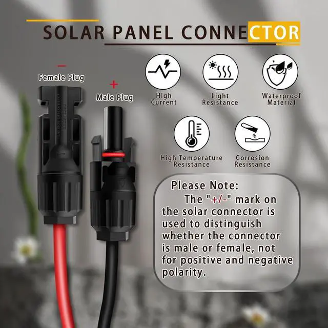 Alt view image 3 of 7 - Solar Panel Cable for Ecoflow Anker SOLIX 10AWG, Compatible with MC-4 to XT60 Plug Solar Panel Connector Adapter Extension for Portable Power Station Solar Generator RV 1M