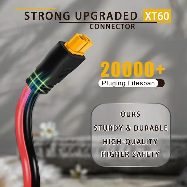 Alt view image 2 of 7 - Solar Panel Cable for Ecoflow Anker SOLIX 10AWG, Compatible with MC-4 to XT60 Plug Solar Panel Connector Adapter Extension for Portable Power Station Solar Generator RV 1M