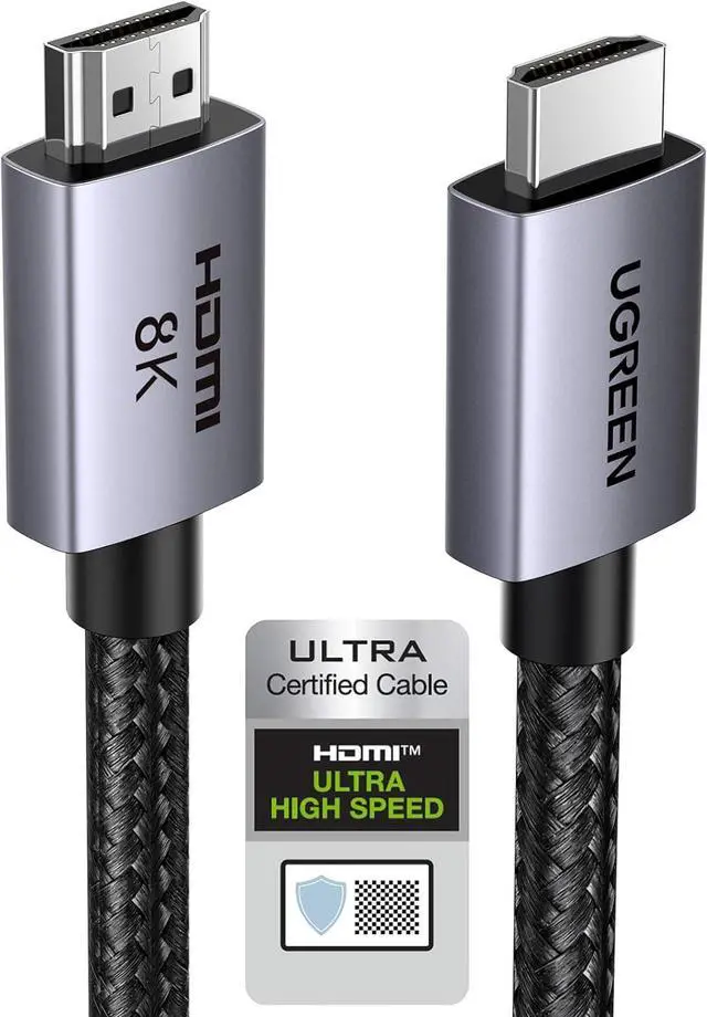 Main image of UGREEN 8K HDMI 2.1 Cable 48Gbps , Certified Ultra High Speed HDMI Cord Aluminum, 4K@240Hz 120Hz 10K 8K@60Hz, HDCP 2.2&2.3, eARC HDR 10 Dolby Compatible with PS5/Blu-ray/Roku TV/Switch 2/Mac mini 1.6FT
